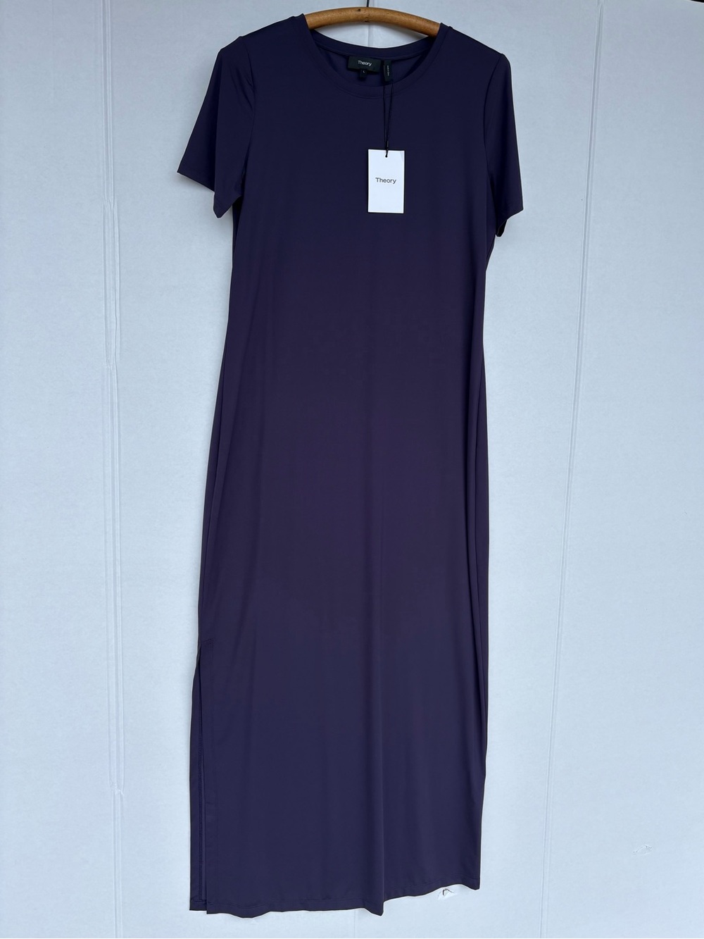 Theory Cherryal Purple Travel Jersey Maxi Dress